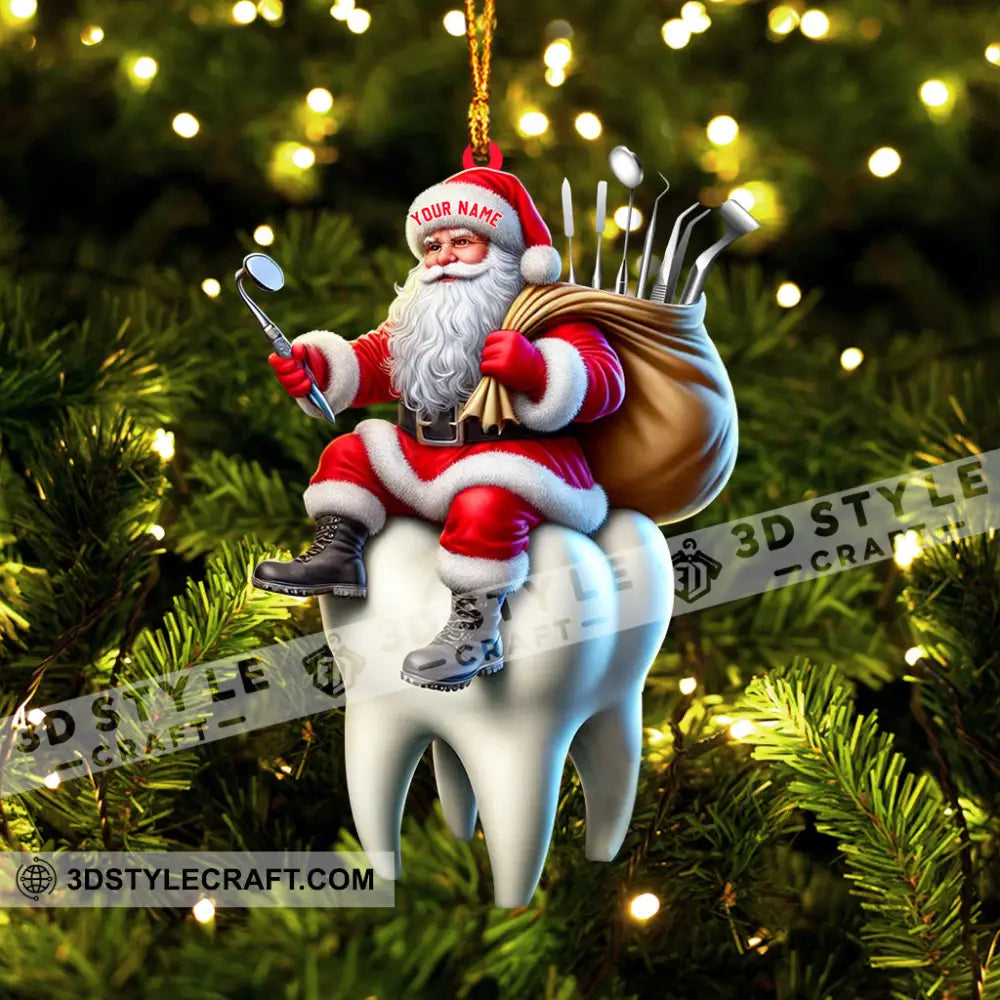 Dentist Santa Home Decor Christmas Ornament Personalized