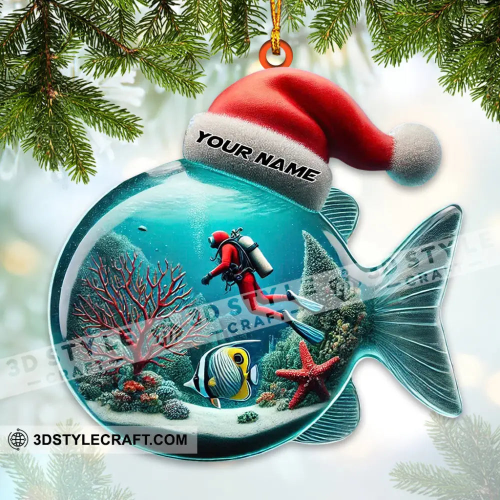 Diver Home Decor Christmas Ornament Personalized