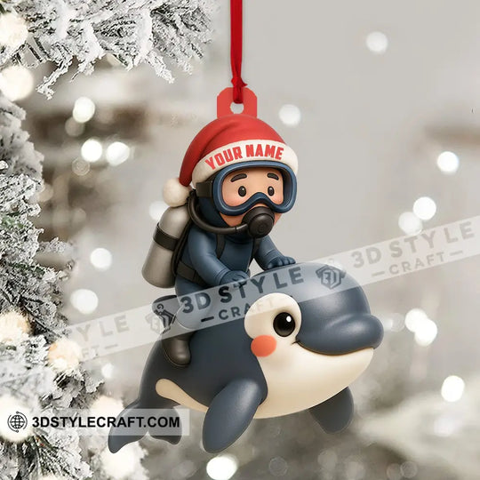 Diver, Home Decor, Christmas Ornament, Personalized Ornament style option 4