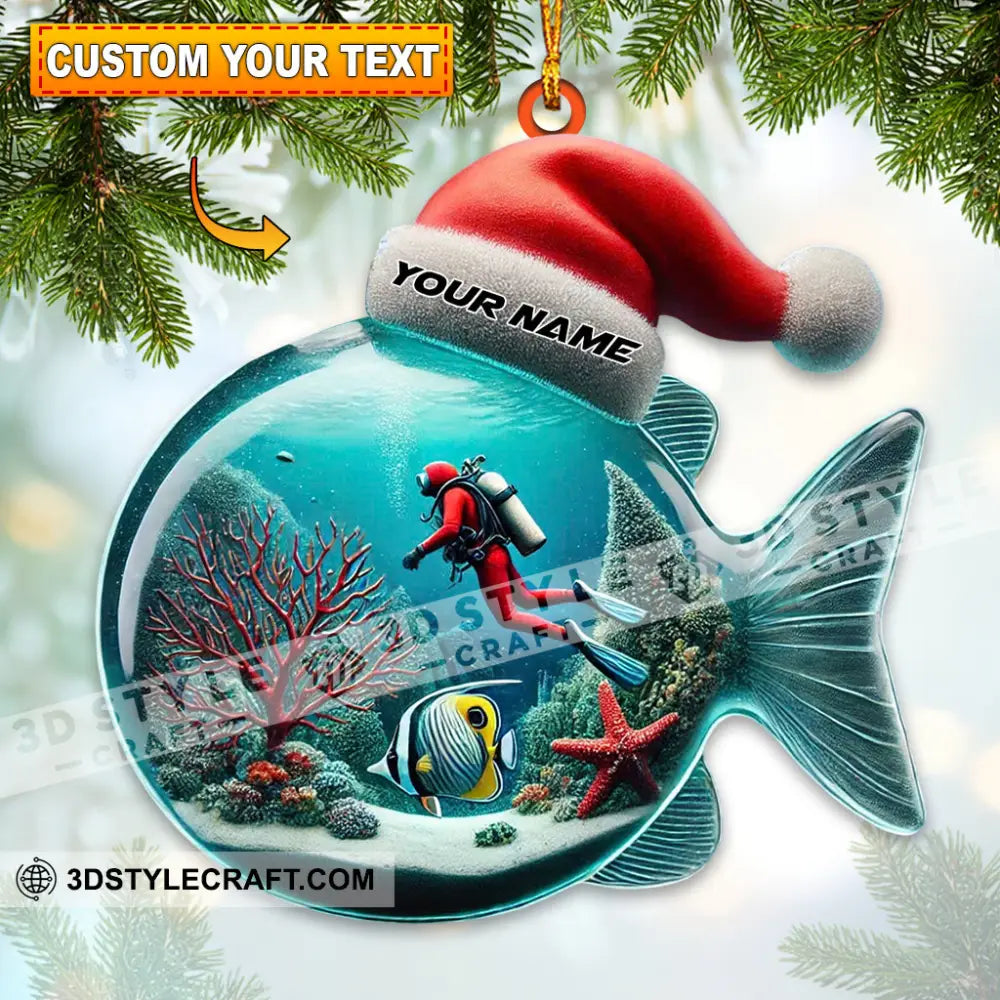 Diver Home Decor Christmas Ornament Personalized 3.54’’ / 1