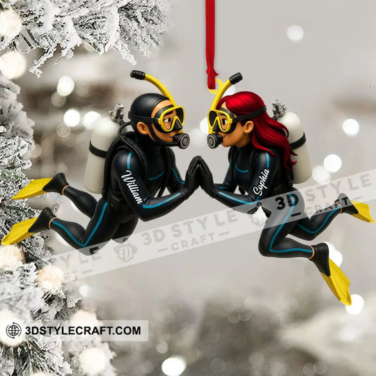 Diver, Home Decor, Christmas Ornament, Personalized Ornament style option 4