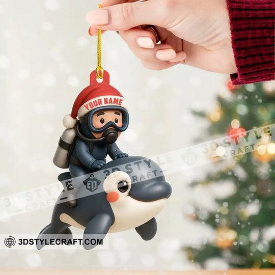 Diver, Home Decor, Christmas Ornament, Personalized Ornament style option 2