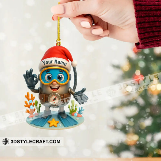Diver, Home Decor, Christmas Ornament, Personalized Ornament style option 2