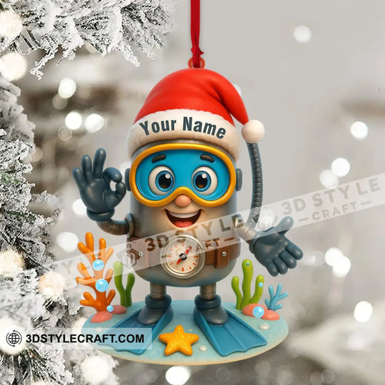 Diver, Home Decor, Christmas Ornament, Personalized Ornament style option 4