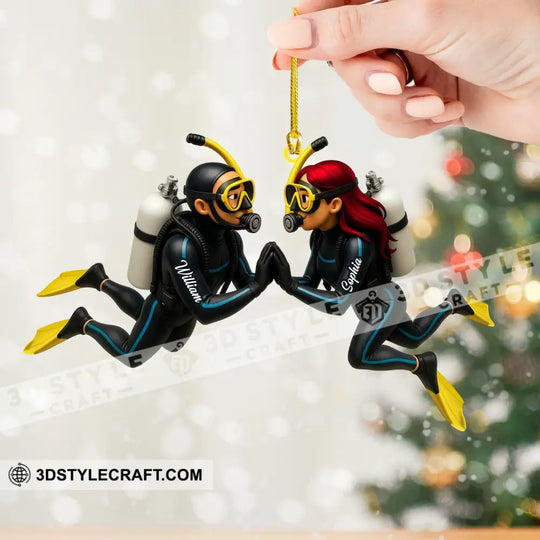 Diver, Home Decor, Christmas Ornament, Personalized Ornament style option 2