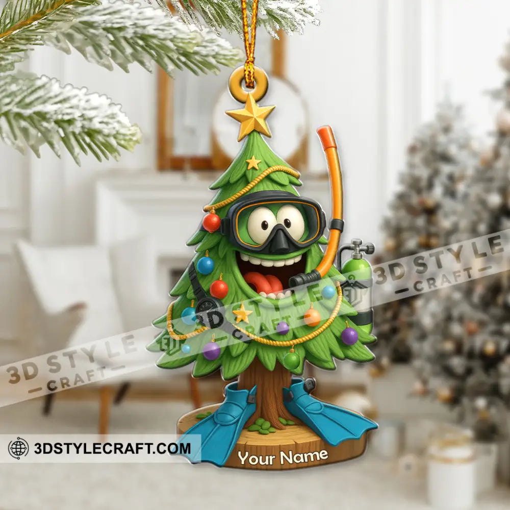 Diving Christmas Tree Home Decor Christmas Ornament Personalized Ornament Ornament