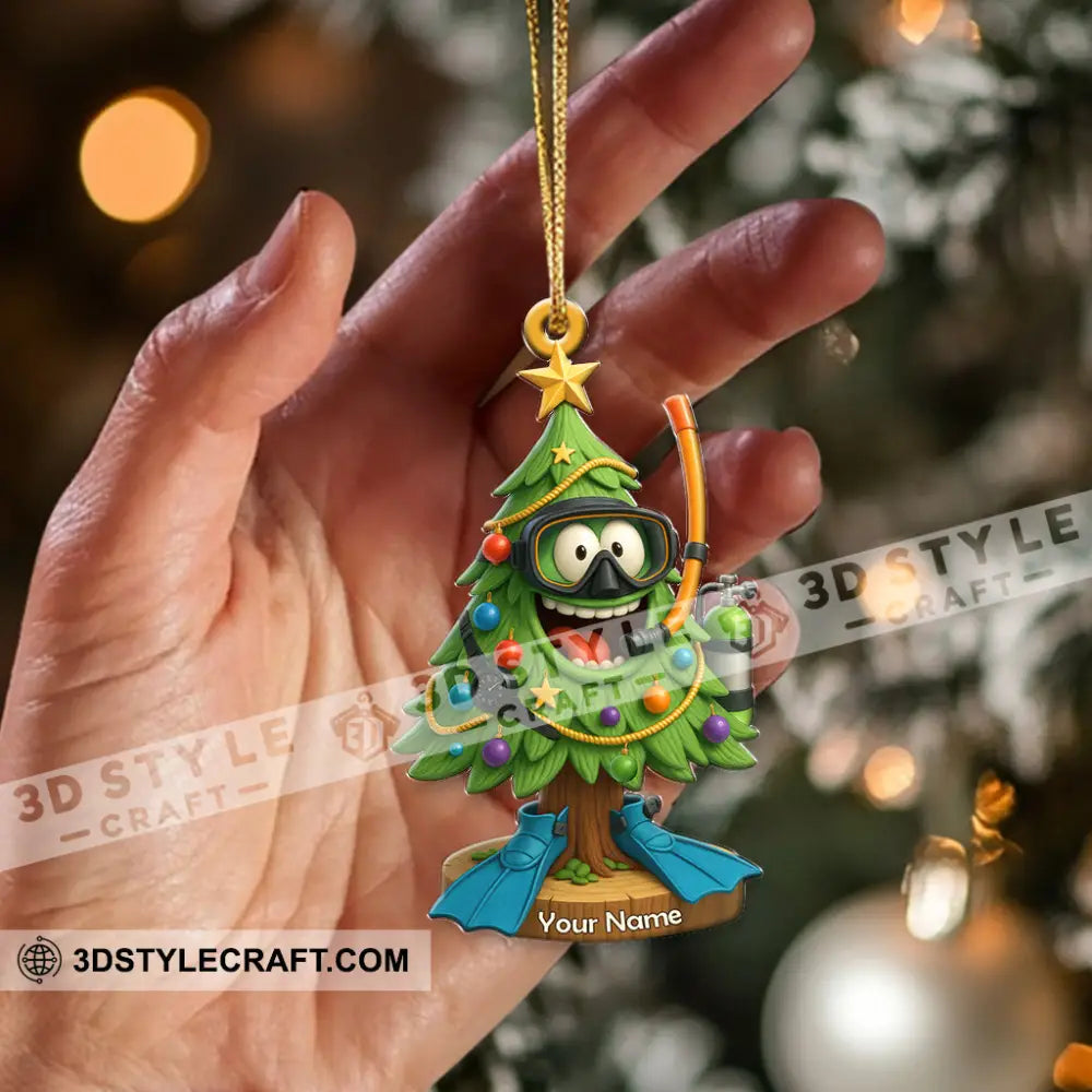 Diving Christmas Tree Home Decor Christmas Ornament Personalized Ornament Ornament