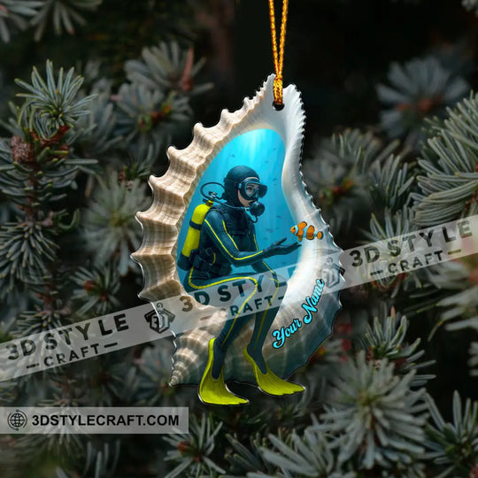 Diving Home Decor, Christmas Ornament, Personalized Ornament style option 4