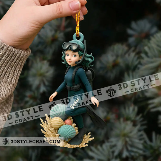 Diving Home Decor, Christmas Ornament, Personalized Ornament style option 4