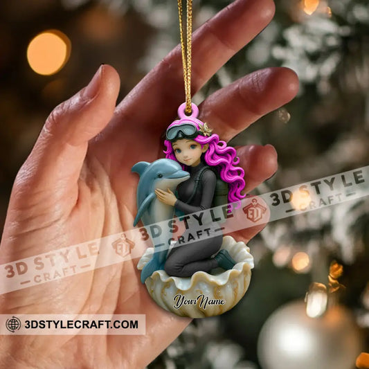 Diving Home Decor Christmas Ornament Personalized Ornament Ornament