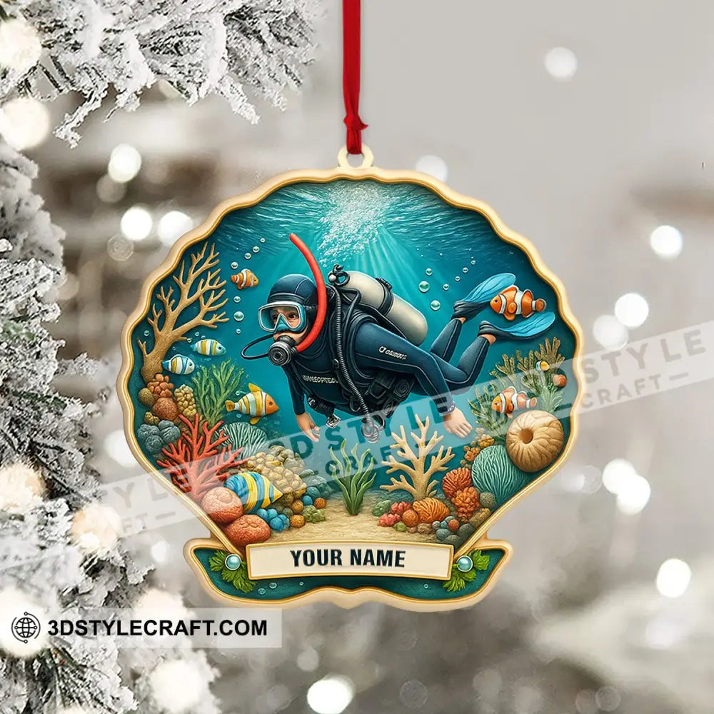 Diving Home Decor Christmas Ornament Personalized Ornament Ornament