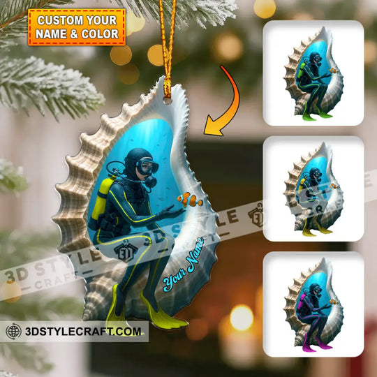 Diving Home Decor, Christmas Ornament, Personalized Ornament style option 1