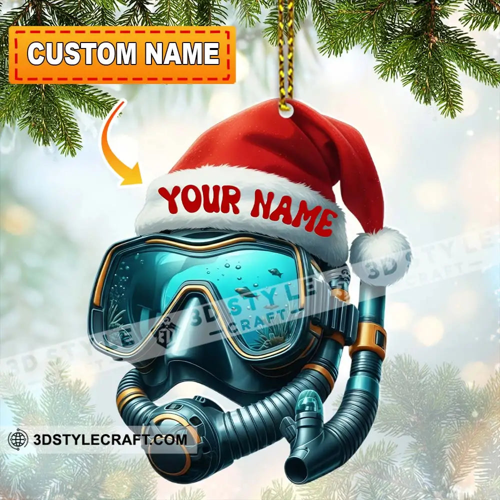 Diving Home Decor Christmas Ornament Personalized Ornament 3.54’’ / 1 Ornament Ornament