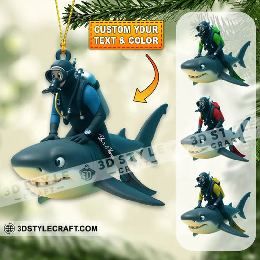 Diving Home Decor Christmas Ornament Personalized Ornament 3.54’’ / 1 Ornament Ornament
