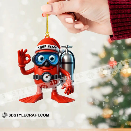 Diving Home Decor, Christmas Ornament, Personalized Ornament style option 2