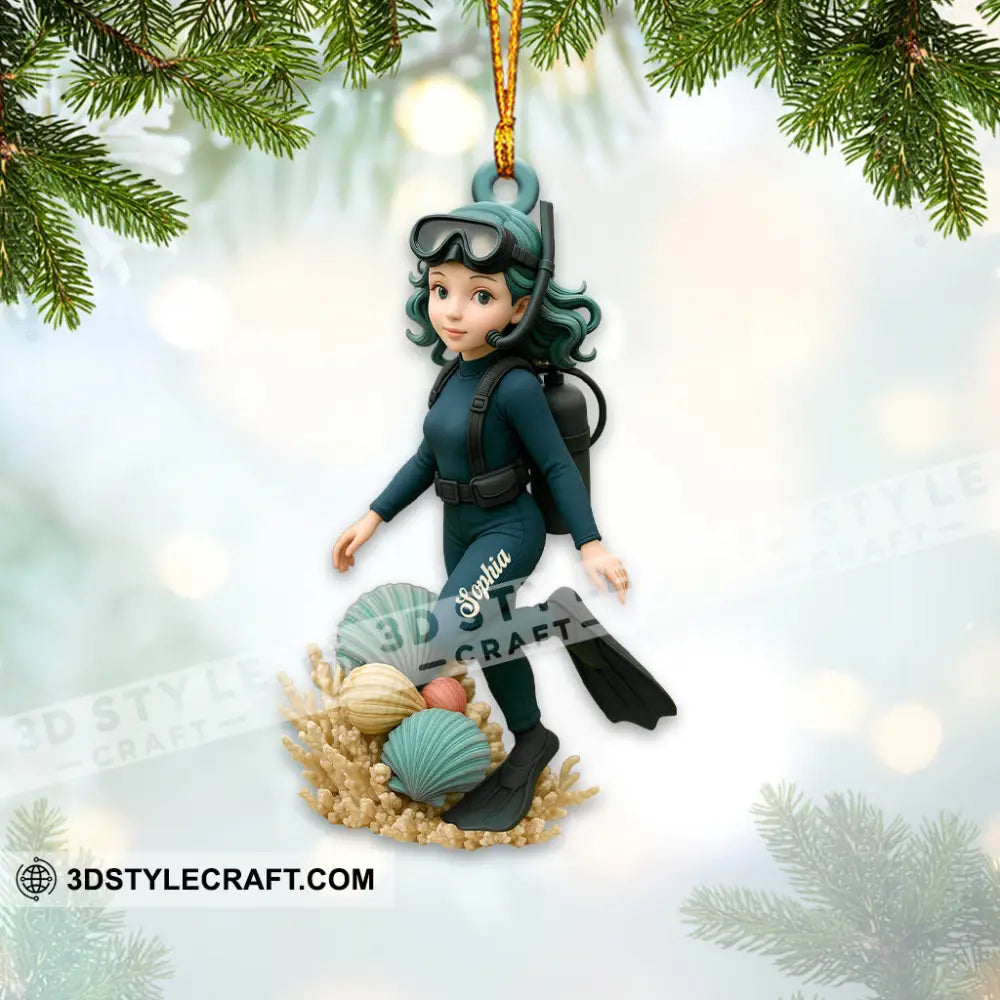 Diving Home Decor Christmas Ornament Personalized Ornament Ornament