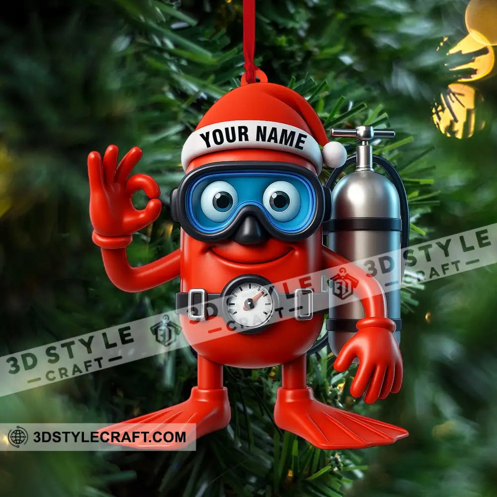 Diving Home Decor Christmas Ornament Personalized Ornament Ornament