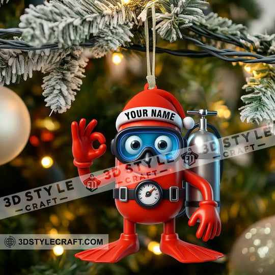Diving Home Decor, Christmas Ornament, Personalized Ornament style option 3