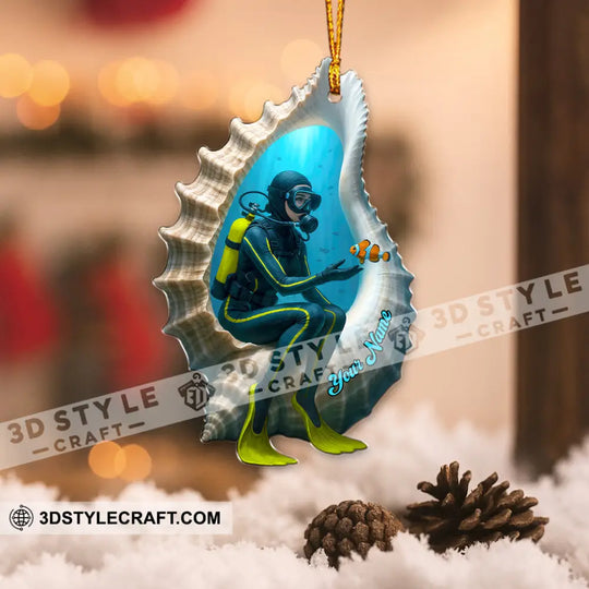 Diving Home Decor, Christmas Ornament, Personalized Ornament style option 3