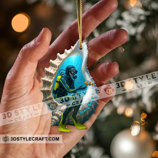 Diving Home Decor, Christmas Ornament, Personalized Ornament style option 2