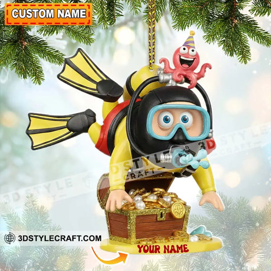 Diving Lover Christmas Home Decor Christmas Ornament Personalized Ornament 3.54’’ / 1 Ornament Ornament