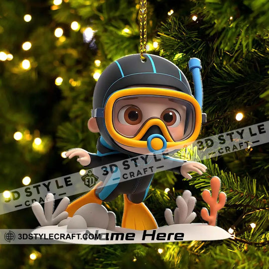Diving Lover Home Decor, Christmas Ornament, Personalized Ornament style option 3