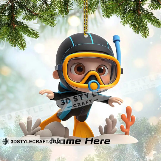 Diving Lover Home Decor, Christmas Ornament, Personalized Ornament style option 2