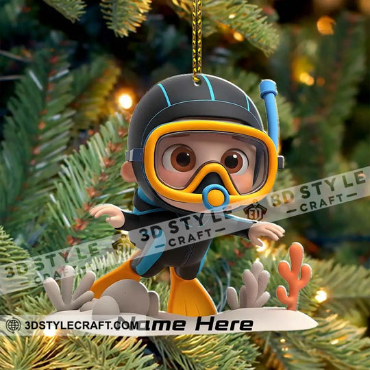 Diving Lover Home Decor, Christmas Ornament, Personalized Ornament style option 4