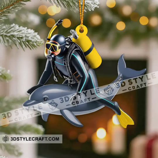 Diving Lover, Home Decor, Christmas Ornament, Personalized Ornament style option 4