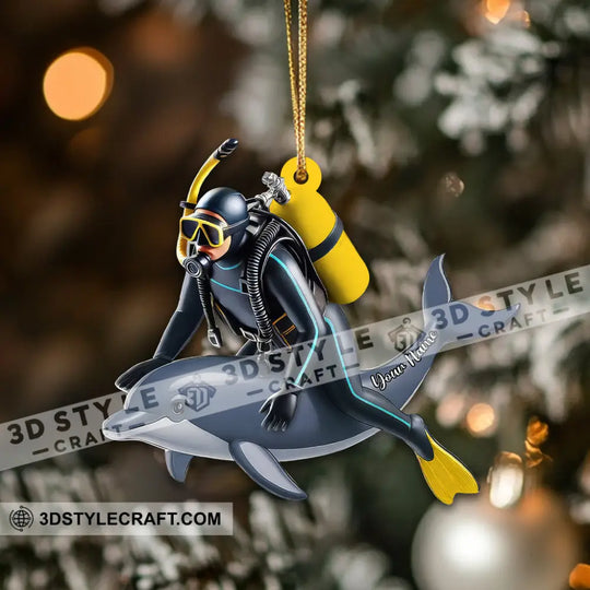 Diving Lover, Home Decor, Christmas Ornament, Personalized Ornament style option 3