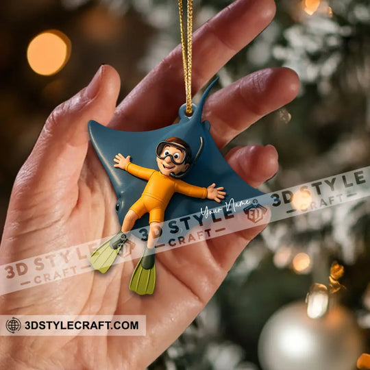 Diving, Sea Lover Home Decor, Christmas Ornament, Personalized Ornament style option 2