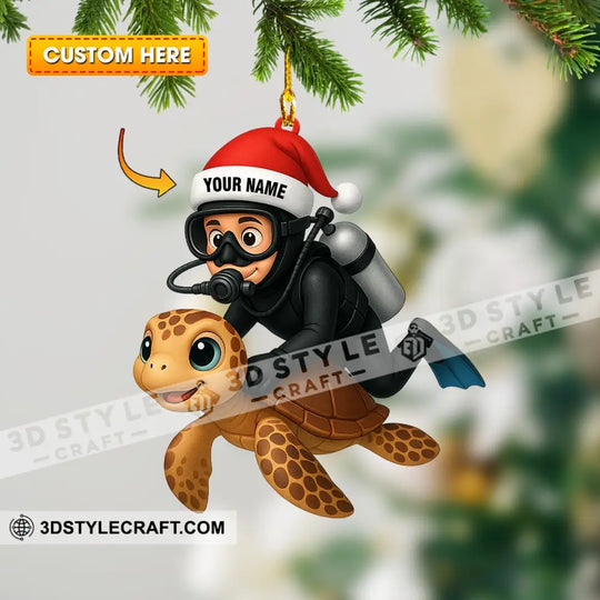Diving, Sea Lover Home Decor, Christmas Ornament, Personalized Ornament style option 1
