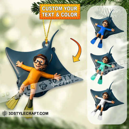 Diving, Sea Lover Home Decor, Christmas Ornament, Personalized Ornament style option 1
