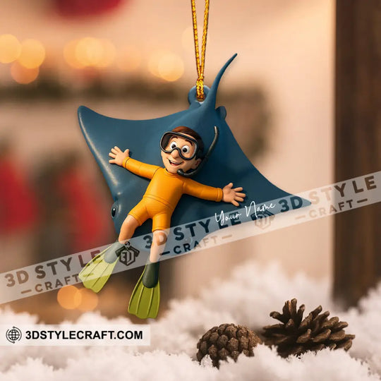 Diving, Sea Lover Home Decor, Christmas Ornament, Personalized Ornament style option 3