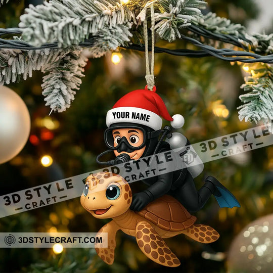 Diving, Sea Lover Home Decor, Christmas Ornament, Personalized Ornament style option 3