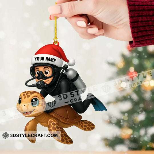 Diving, Sea Lover Home Decor, Christmas Ornament, Personalized Ornament style option 2