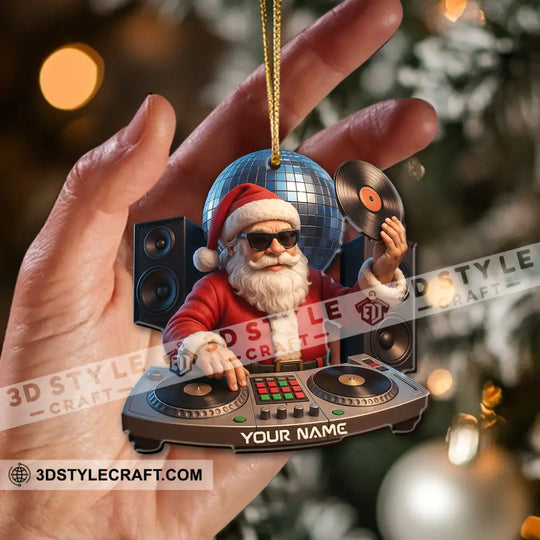 DJ Santa, Home Decor, Christmas Ornament, Personalized Ornament style option 4