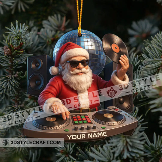 DJ Santa, Home Decor, Christmas Ornament, Personalized Ornament style option 3