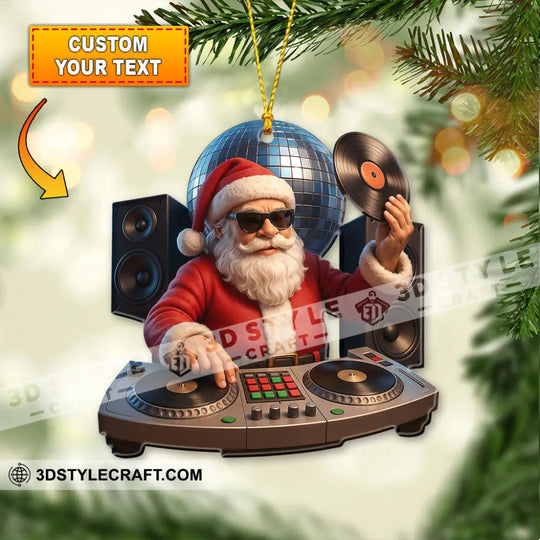 DJ Santa, Home Decor, Christmas Ornament, Personalized Ornament style option 1