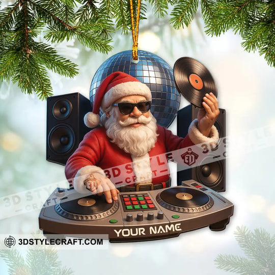 DJ Santa, Home Decor, Christmas Ornament, Personalized Ornament style option 2