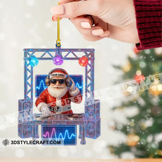 DJ Santa Home Decor, Christmas Ornament, Personalized Ornament style option 2