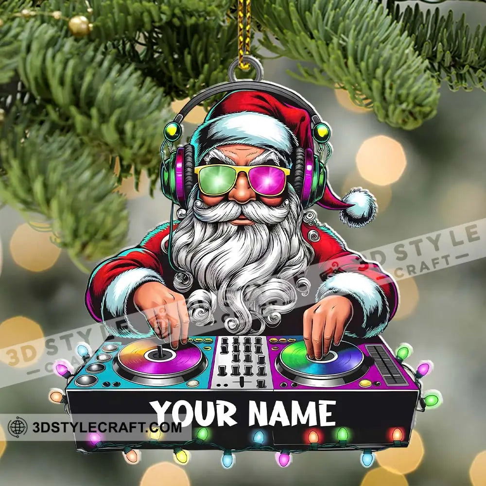 Dj Santa Ornament Personalized