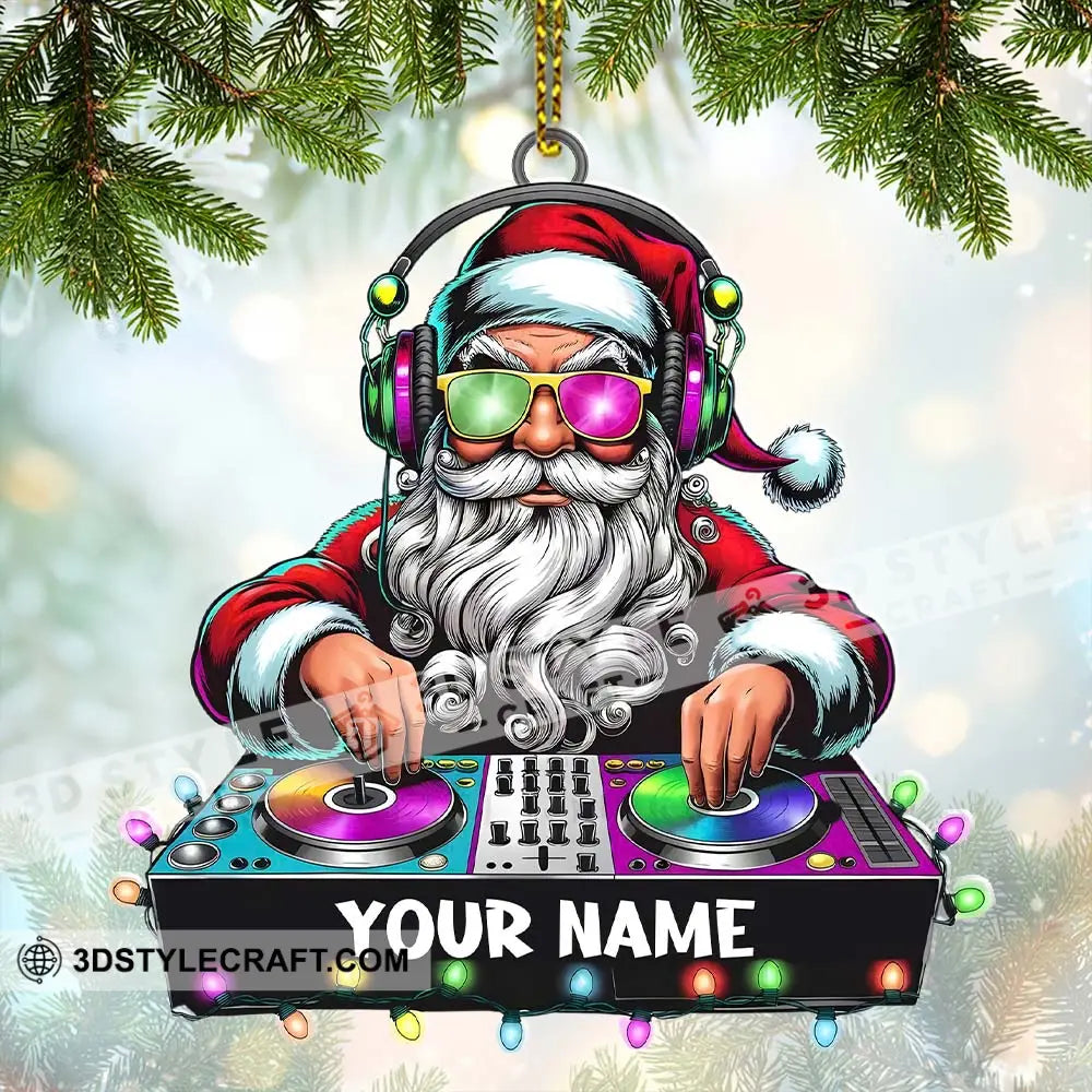 Dj Santa Ornament Personalized