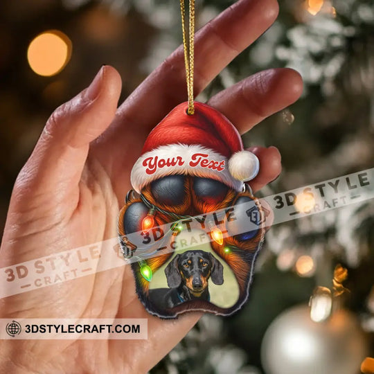 Dog Paw Christmas, Home Decor, Christmas Ornament, Personalized Ornament style option 2