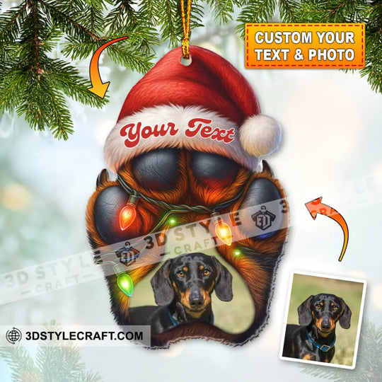 Dog Paw Christmas, Home Decor, Christmas Ornament, Personalized Ornament style option 1