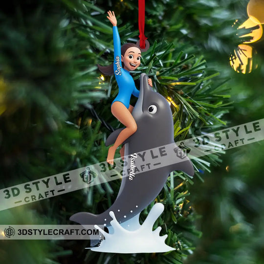 Dolphin Trainer Home Decor, Christmas Ornament, Personalized Ornament style option 4