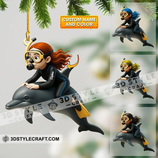 Dolphin Trainer Home Decor Christmas Ornament Personalized Ornament 3.54’’ / 1 Ornament Ornament