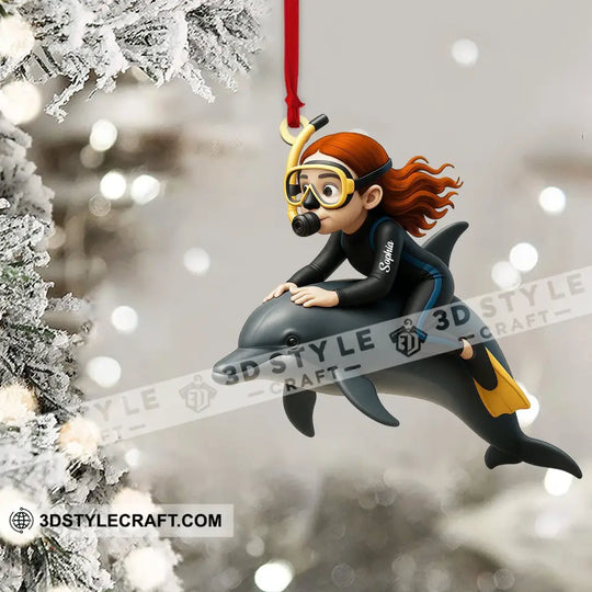Dolphin Trainer Home Decor, Christmas Ornament, Personalized Ornament style option 4