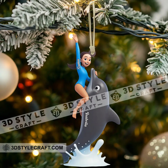 Dolphin Trainer Home Decor, Christmas Ornament, Personalized Ornament style option 3