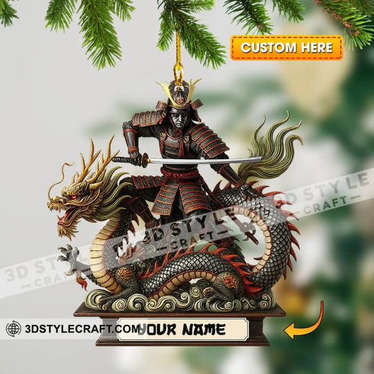 Dragon Samurai, Home Decor, Christmas Ornament, Personalized Ornament style option 1
